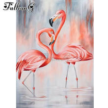 FULLCANG diy 5d diamond mosaic couple flamingo diamond painting full square round drill diamond embroidery sale decor FC2452 2024 - buy cheap