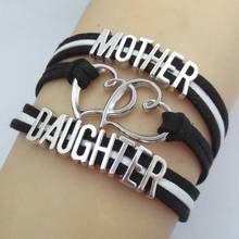 1pc Creative DIY Alloy Jewelry Peach Heart Bracelet Mother Daughter Bracelet Multilayer Love Leather Bracelet Mother Gift 2024 - buy cheap