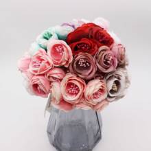 6 uds Artificial estambres de flores bouquet de rosas para boda casa decoración de Navidad álbum de recortes de flores DIY guirnalda de la caja de regalo 2024 - compra barato