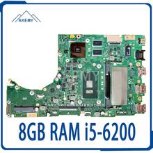 С 8GB RAM i5-6200 cpu для For Asus K401UB K401U A401UB K401UQ K401UB материнская плата для ноутбука протестирована 100% оригинальная материнская плата 2024 - купить недорого