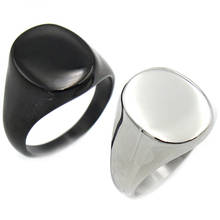 Мужское простое кольцо с круглым ремешком, модные полированные кольца с уплотнением для женщин, кольцо с вывеской из нержавеющей стали, украшения в стиле хип-хоп, женские кольца 2024 - купить недорого