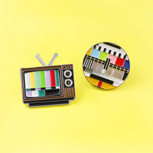 No Signal Enamel Pins Custom Old-school TV Screen Brooches Creative Button Badge Fashion Backpack Jewelry Gift for Kids Friends 2024 - buy cheap