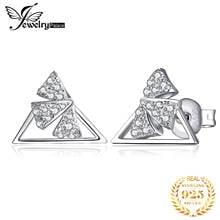 JewelryPalace Triangle Bow 925 Sterling Silver Stud Earrings Cubic Zirconia Simulated Diamond Butterfly Earrings for Women Girl 2024 - buy cheap