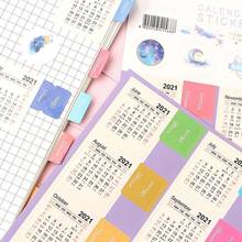 Colorful Washi Paper 2021 Year Calendar Stickers Monthly Planner Label Stickers Agenda Stationery Stickers 2021 Schedule Da T2Q4 2024 - buy cheap