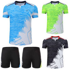 Conjunto de camisa e short esportivo para homens e mulheres, camiseta de tênis para corrida, treino de academia, tênis de mesa, 2021 2024 - compre barato