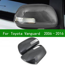 For Toyota Vanguard  2006–2016 car black carbon fibre Rearview mirror cover trim 2006 2007 2008 2009 2010 2011 2012 2013 2014 2024 - buy cheap