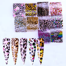 10pcs Mixed Leopard Nail Transfer Foils Decorations For Nail Art Polish Wraps Decals Xmas DIY Nail Beauty Stickers Accessories 2024 - buy cheap