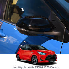 Автомобильные чехлы с блестками для Toyota Yaris XP210, 2 шт., 2020-Н. В., накладка на зеркало заднего вида автомобиля, рамка, отделка, внешний аксессуар из АБС-пластика 2024 - купить недорого