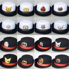 Женская дорожная форма, головной убор, белая круглая шляпа, женская шапка безопасности, полицейская женская шапка, темно-синяя шапка, темно-синяя 2024 - купить недорого