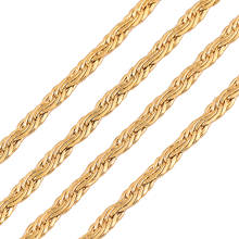 Width 2mm Women and Men Flat Chain Stainless Steel Necklace For Fashion High Quality Gold Color Chain Jewelry 2024 - buy cheap