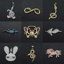 2020 Diy Snake CZ Charms Wholesale Rabbit Necklace Pendant Unicorn Fox Zircon Pig Lizard Connector For Jewelry Making 2024 - buy cheap