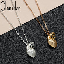 Chandler Gold Color Plated Anatomical Heart Necklace One Side Vivid Human Organ Chain Pendant Collares Nurse Medical Nurse 2024 - buy cheap