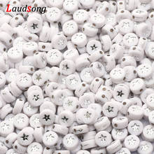 4*7mm White and Silve Star Letter Acrylic Beads Alphabet Spacer Round Beads For Diy Jewelry Making Bracelet Supplies 2024 - buy cheap