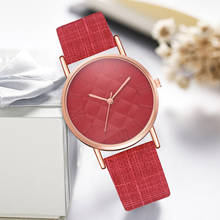 Vrouwen-relojes informales de cuero para mujer, pulsera de cuarzo, color rojo, a la moda 2024 - compra barato