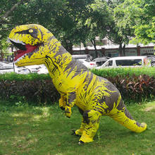 Fantasia inflável de dinossauro t-rex, traje de mascote para cosplay, dinossauro, homem adulto, mulher, traje de gala, halloween 2024 - compre barato