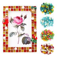 500 peças 1x1cm cerâmica cor misturada glitter quadrado diy artesanato mosaico telhas decoração da parede do lar 2024 - compre barato