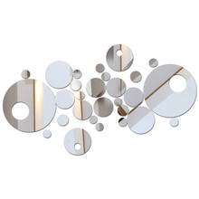 Moda superior acrílico espelho superfície adesivo clássico círculo padrão decoração para casa móveis sala de estar diy adesivos de parede 2024 - compre barato