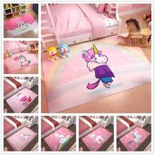 Cartoon Pink Series Children Carpets Romantic Valentine's Day Unicorn 3D Printing Home Area Rugs Girls Room Antiskid Floor Mats 2024 - buy cheap