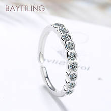 BAYTTLING Silver Color High Quality Shiny Zircon Open Ring For Woman Fashion Wedding Gift Jewelry 2024 - buy cheap