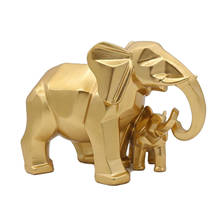 Mother & Child Elephant Fengshui Resin Sculptures Modern Geometric Art Ornaments Resin Figure Gifts for Kids Home Decor LBS 2024 - buy cheap