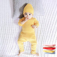 Conjunto de ropa de invierno para bebé recién nacido, suéter + Pantalones, 2 uds., tejido, algodón 2024 - compra barato