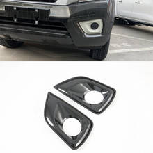 For Nissan Navara 2017-2019 Carbon Fiber ABS 2PCS Car Front Headlight Fog Lamp Fog Light Cover Trim Car Styling Accessories 2024 - buy cheap