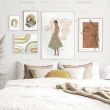 Современная модная женская абстрактная линия настенная Картина на холсте скандинавские постеры и принты настенные картины для украшения гостиной 2024 - купить недорого