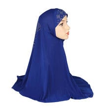 Ramadan Islamic Hijab Rhinestone One Piece Amira Muslim Women Prayer Scarf Wrap Niqab Headwear Shawls Full Cover Middle East New 2024 - buy cheap