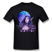 Hunter Night Print Cotton T-Shirt World of Warcraft Role-playing Game Men Fashion Streetwear 2024 - buy cheap