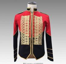 British Style Men's Red and Black Casual Zipper Suit Male Philharmonic Orchestra Performance Classical Costumes Men Party Suit 2024 - buy cheap