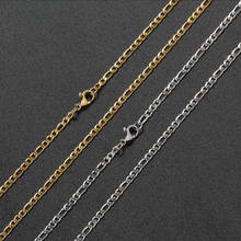 Cadena de cuerda de acero inoxidable para mujer, collar de estilo Hip Hop de 3mm, de 16, 18, 20, 22 y 24 pulgadas, Color dorado y plateado, SC010 2024 - compra barato