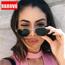 RBROVO 2021  Fashion Square Luxury Brand Sunglasses Women Retro Hexagon Mirror Metal Glasses Vintage Brand Lentes De Sol Mujer 2024 - buy cheap