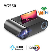 Yg550-mini projetor portátil, led, resolução nativa 1280x720p, yg551, wi-fi, multi-tela, vídeo 3d, projetor doméstico 2024 - compre barato