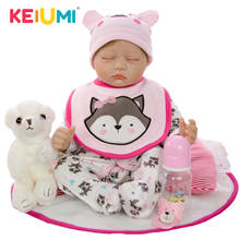 KEIUMI Hotsale Cute 22 Inch 55 cm Lifelike Sleeping Reborn Baby Doll Kid Playmate Gift Alive Soft Toys Bouquets Baby Reborn Toy 2024 - buy cheap
