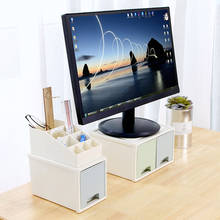 New Hot LCD Monitor Stand Holder Bracket with Office Drawer Storage Box Organizer for Desktop 2024 - buy cheap