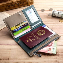 Leather passport bag Passport Holder Travel Wallet Big Credit Card Wallets Organizer Travel Accessories Document Bag Cardholder 2024 - buy cheap