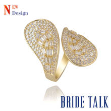 Anillo ajustable de zirconia cúbica para mujer, sortija de compromiso de lujo con diseño llamativo, estilo Dubái, boda 2024 - compra barato