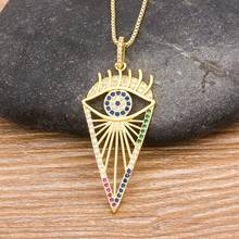 Hot Sale Copper Zircon Evil Eye Pendant Charm Gold Link Chain Lucky Turkish Eye Necklace for Women Party Wedding Jewelry Gift 2024 - buy cheap