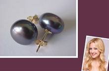 Frete grátis Hot 10-11mm AAA Tahitian Black Pearl Brincos 14 k/20 OURO MACIÇO 2024 - compre barato