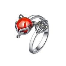 30% Silver Plated Trendy Little Fox Animal Gem Stone Lady Finger Rings Promotion Jewelry Women Open Party Ring No Fade 2024 - buy cheap