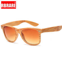 Rbrare 2021 clássico imitação de madeira óculos de sol masculino grão bambu clássico vintage ao ar livre viagem oculos sol feminino 2024 - compre barato