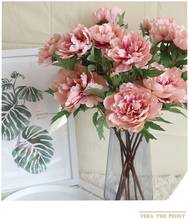 Artificial Flower Hydrangea Peony Bridal Bouquet Silk Flower For Wedding Valentine's Day Party Home DIY Decoration 2024 - buy cheap