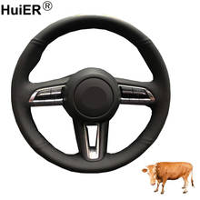 Hand Sewing Car Steering Wheel Cover Cow Leather Wrap For Mazda CX30 CX-30 2020 2021 For Mazda 3 Axela 2019-2021 MX-30 2020 . 2024 - buy cheap