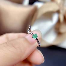 100% 925 sterling silver Natural green Emerald Rings fine Jewelry gift women wedding open wholesale new plant mj0303883agml 2024 - buy cheap