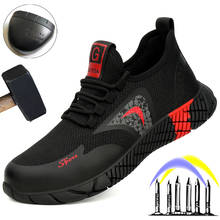 Легкая мужская защитная обувь, ботинки со стальным носком, прочные, мужская обувь, рабочие, непрокалываемые, рабочие кроссовки, мужская обувь 2024 - купить недорого
