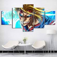 Modular Hd Prints Pictures Home Decoration Painting Canvas 5 Piece My Hero Academy Figure Poster Framework Wall Art Living Room 2024 - buy cheap