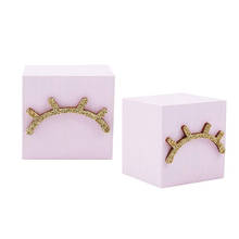 2Pcs Glitter Wooden Blocks Eyelash Decor Craft Kids Toys Wood Cube Sleepy Eyes Building Block Wooden Baby Room Decor Photo Props 2024 - buy cheap