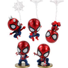 5pcs/set Avengers Superhero Spider Man Q Ver. PVC Figure Collectible Model Toy Mini Spiderman Car Decoration Doll 2024 - buy cheap