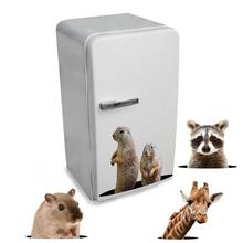 3D милые наклейки с животными на стену, туалетный шкаф, холодильник, декоративные обои, домашний декор, маленькая мышь, жираф, наклейки на животных 2024 - купить недорого