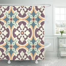 Cortina de chuveiro feminina, cortina colorida vintage flor floral abstrata amarela damask à prova d'água em poliéster 72x72 polegadas 2024 - compre barato